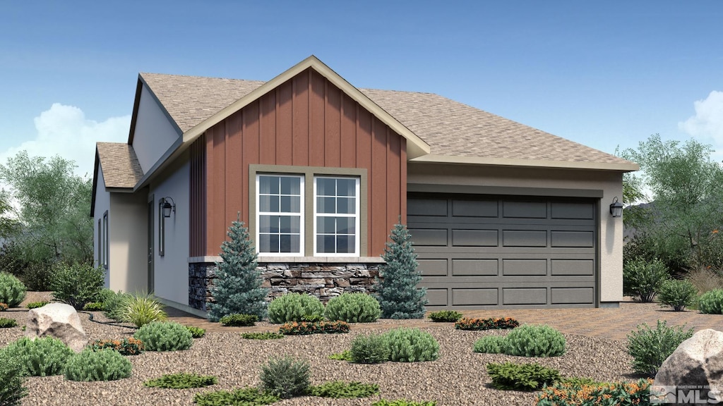 view of front of house with a garage