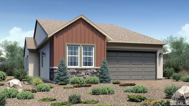 view of front of house with a garage