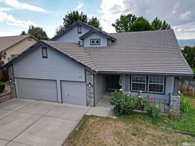 view of front of property featuring a garage