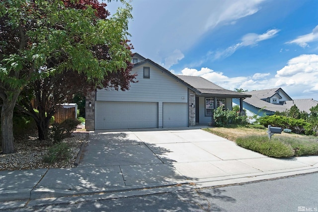 view of front of home with a garage