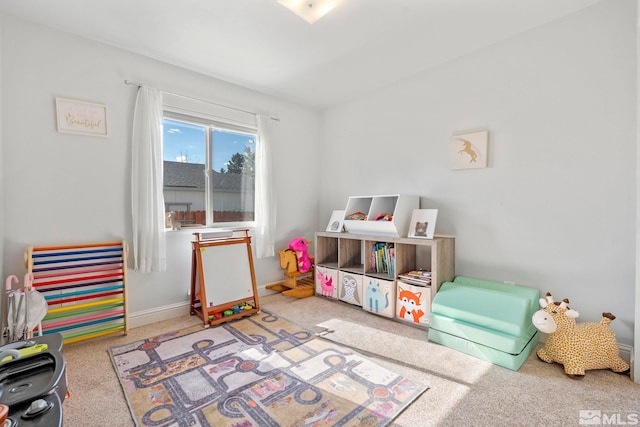 game room featuring carpet