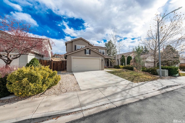 view of property with a garage