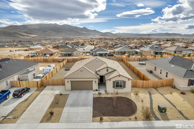 bird's eye view featuring a mountain view