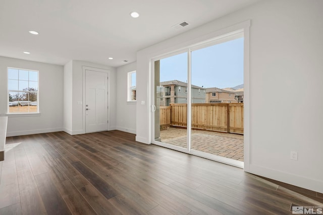 interior space featuring dark hardwood / wood-style flooring