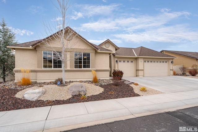 ranch-style home with a garage