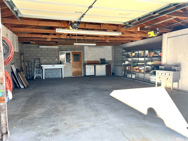 view of garage