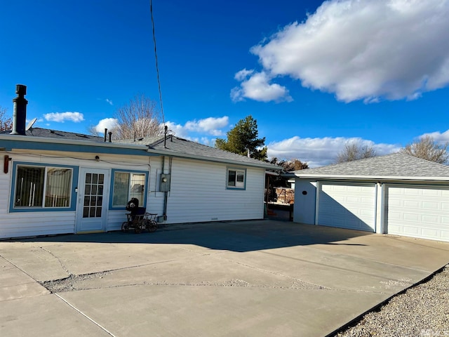 exterior space featuring a garage