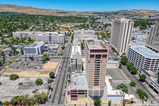 bird's eye view featuring a mountain view