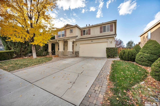 view of property with a garage