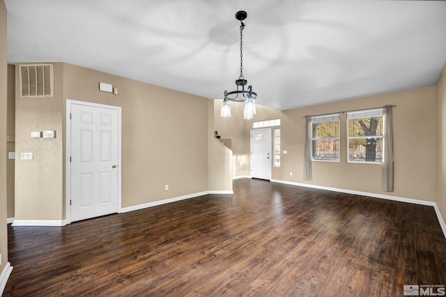 interior space featuring dark hardwood / wood-style flooring