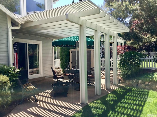 view of patio / terrace with a pergola