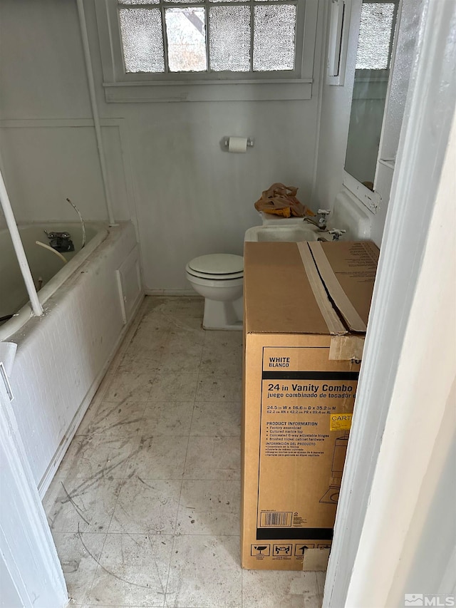 bathroom with toilet and sink