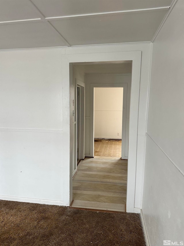 hall featuring light wood-type flooring