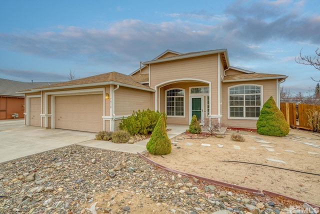 ranch-style home featuring a garage