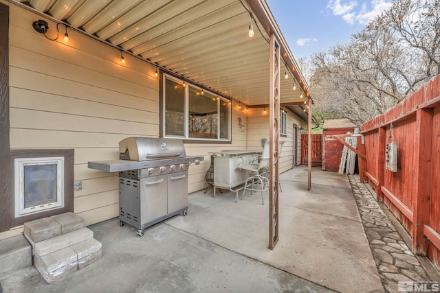 view of patio featuring grilling area