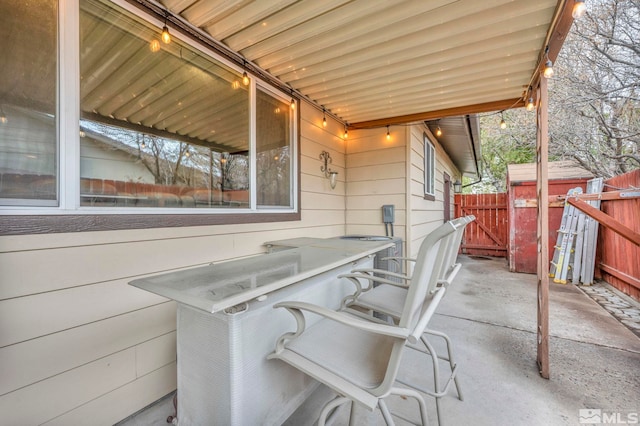 view of patio / terrace with central air condition unit