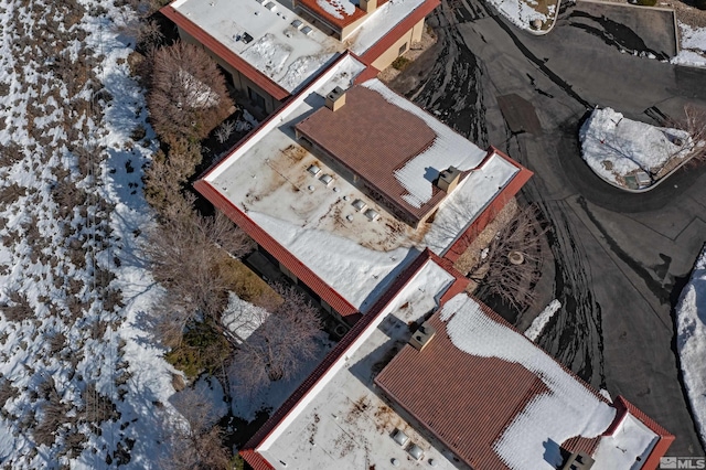 view of snowy aerial view