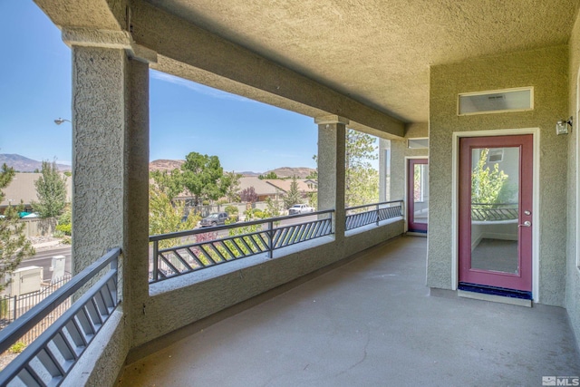 balcony with a mountain view