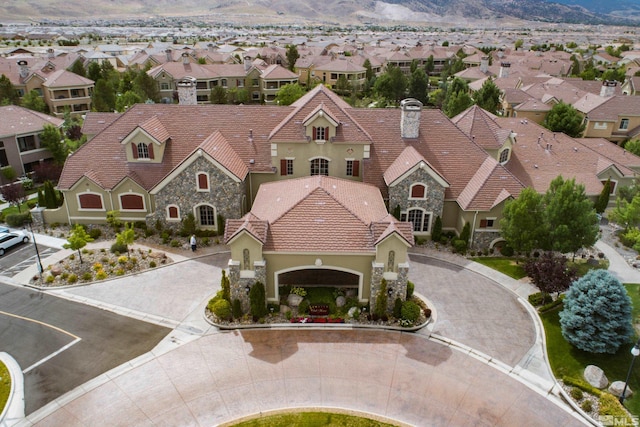 aerial view featuring a mountain view