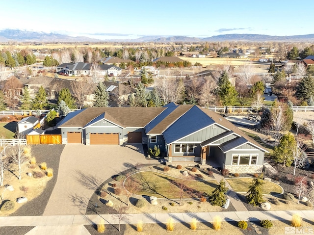 bird's eye view featuring a mountain view