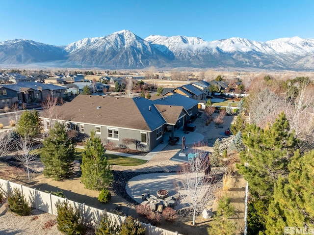 aerial view featuring a mountain view