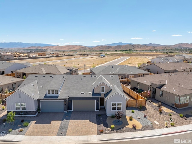 drone / aerial view with a mountain view