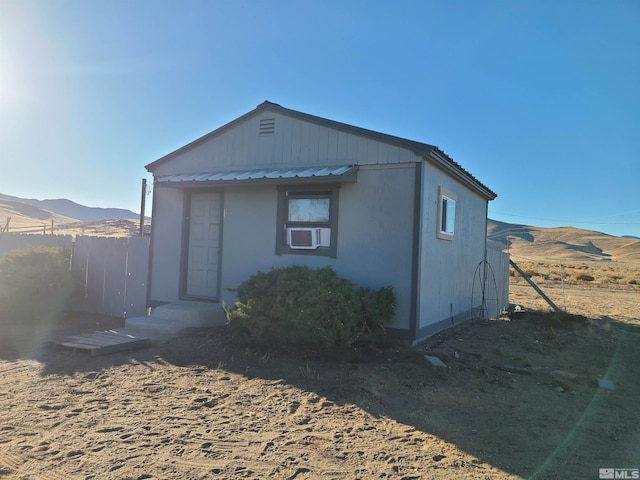 exterior space featuring a mountain view