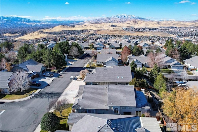 bird's eye view featuring a mountain view