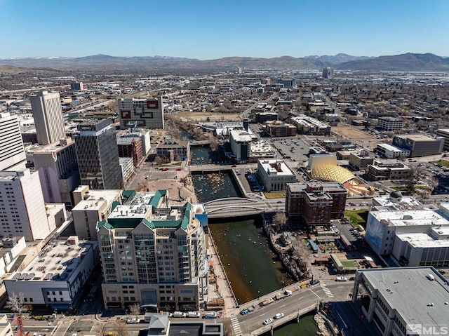 bird's eye view featuring a mountain view