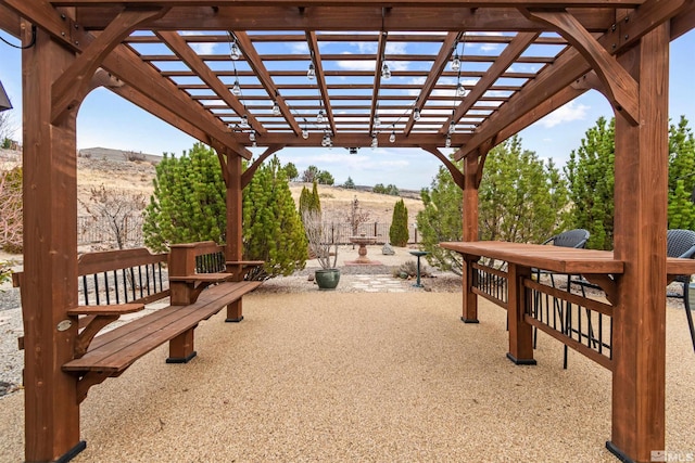 view of patio with a pergola