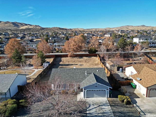 drone / aerial view with a mountain view