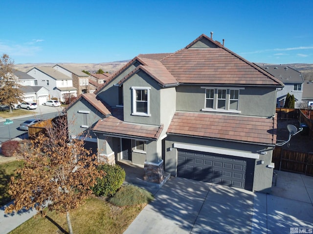 view of front facade with a garage