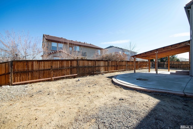 view of yard with a patio area