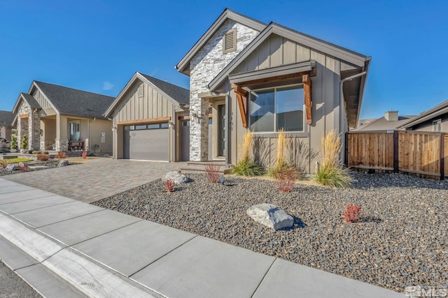 view of front of house with a garage