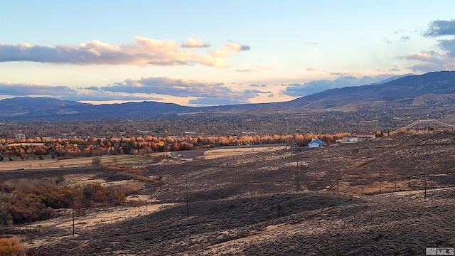 view of mountain feature featuring a rural view