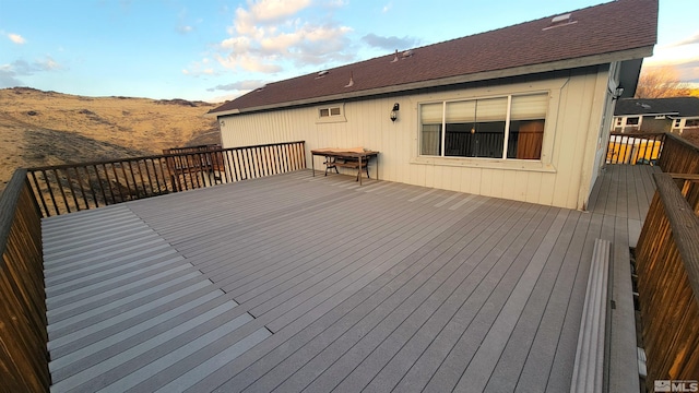 view of deck at dusk