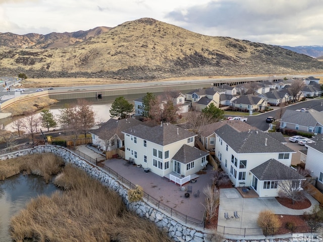 drone / aerial view with a mountain view