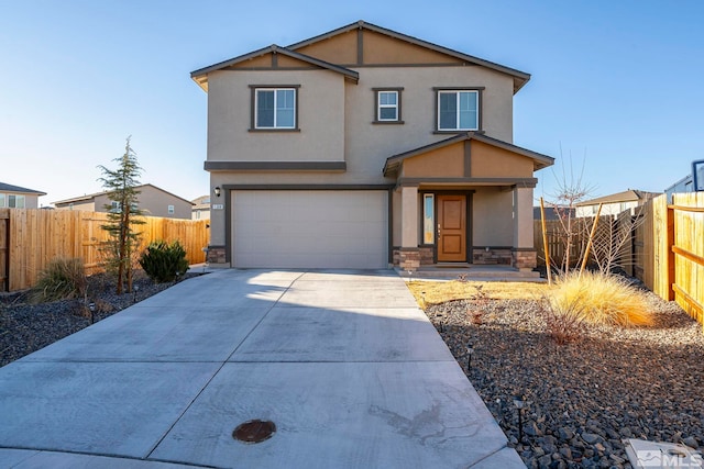 front facade featuring a garage