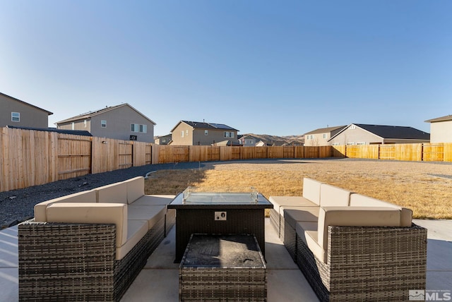 view of patio / terrace featuring an outdoor living space