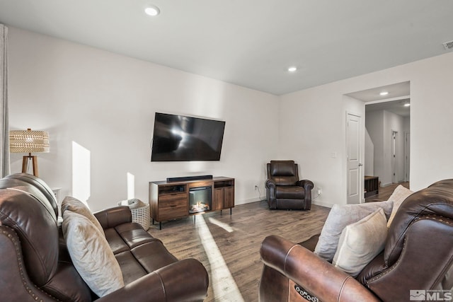 living room featuring hardwood / wood-style floors