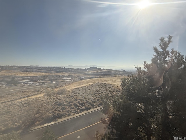 bird's eye view with a mountain view