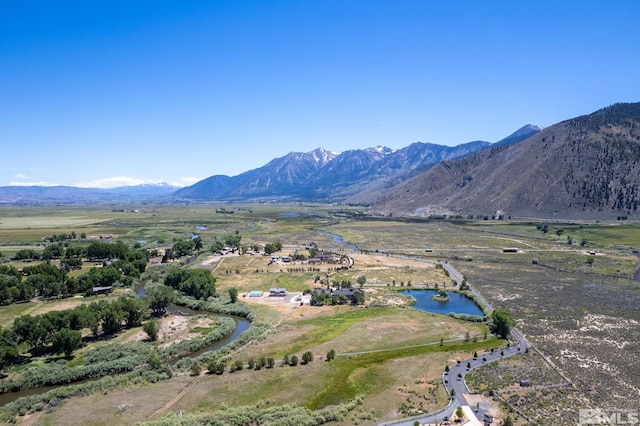 mountain view with a water view and a rural view