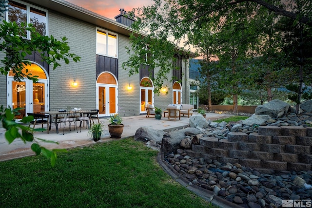 exterior space featuring a patio area and french doors