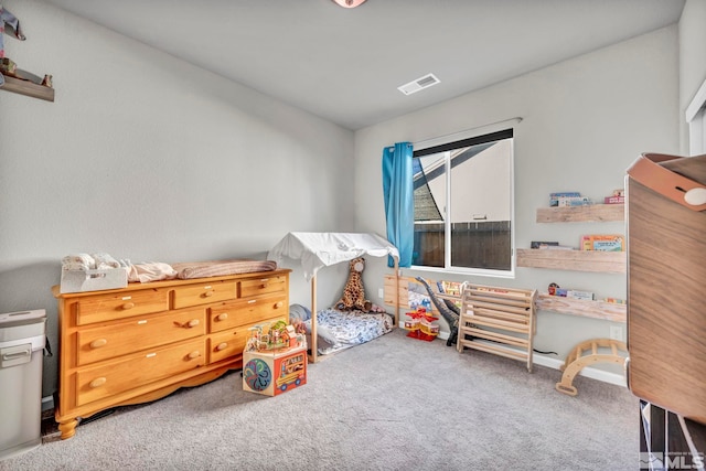 recreation room with carpet floors