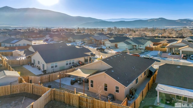 bird's eye view with a mountain view