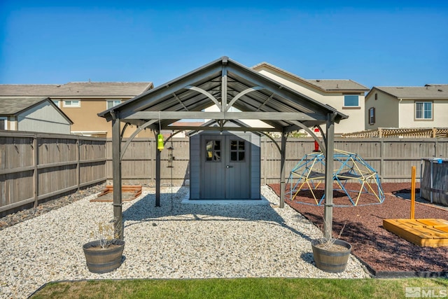 view of playground featuring a gazebo