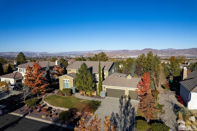 bird's eye view featuring a mountain view