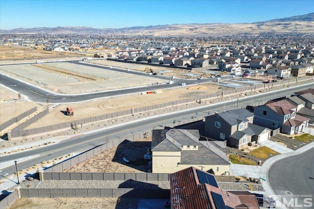 aerial view with a mountain view