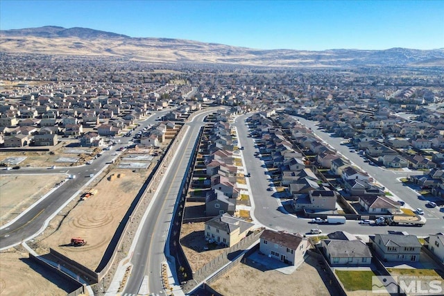 drone / aerial view with a mountain view