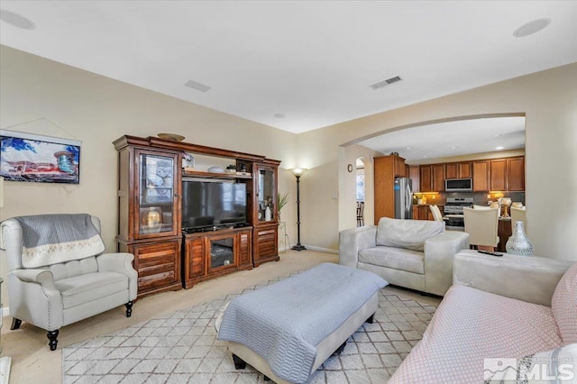 view of carpeted living room